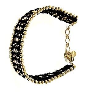 🌟 SALE $15 🌟 Stella & Dot NWOT Nina Black Woven Gold Plated Metal Beads
